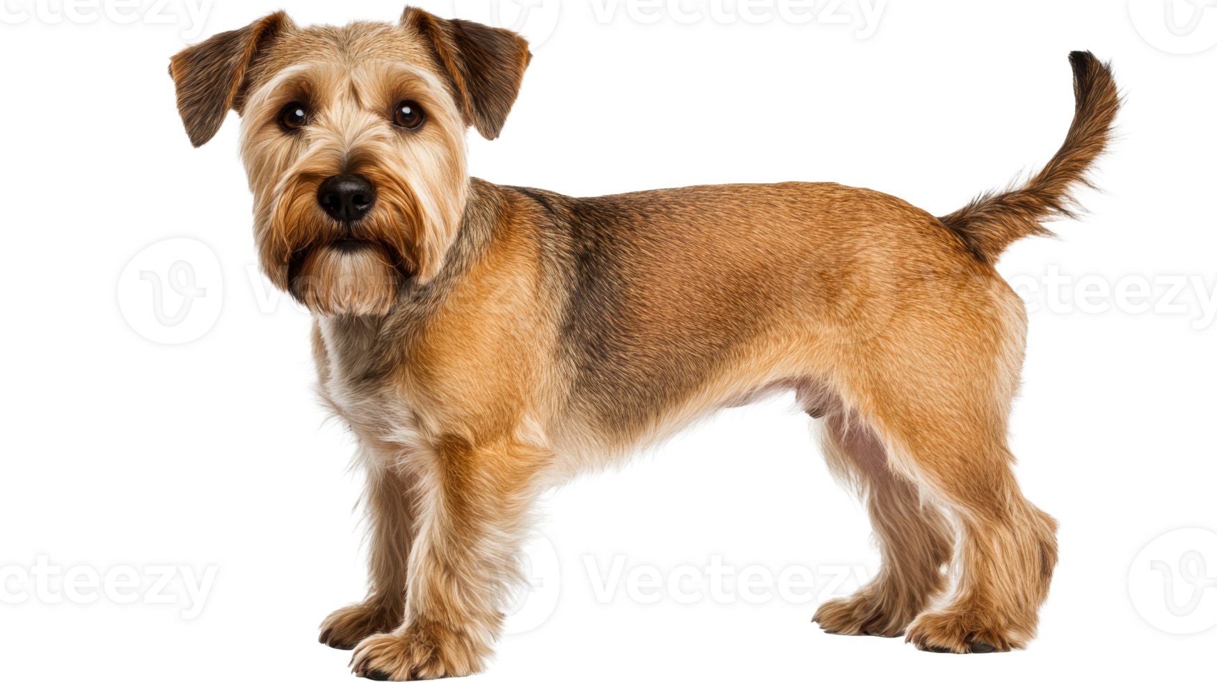 Elegant portrait of a brown dog in full growth, cut out transparent png