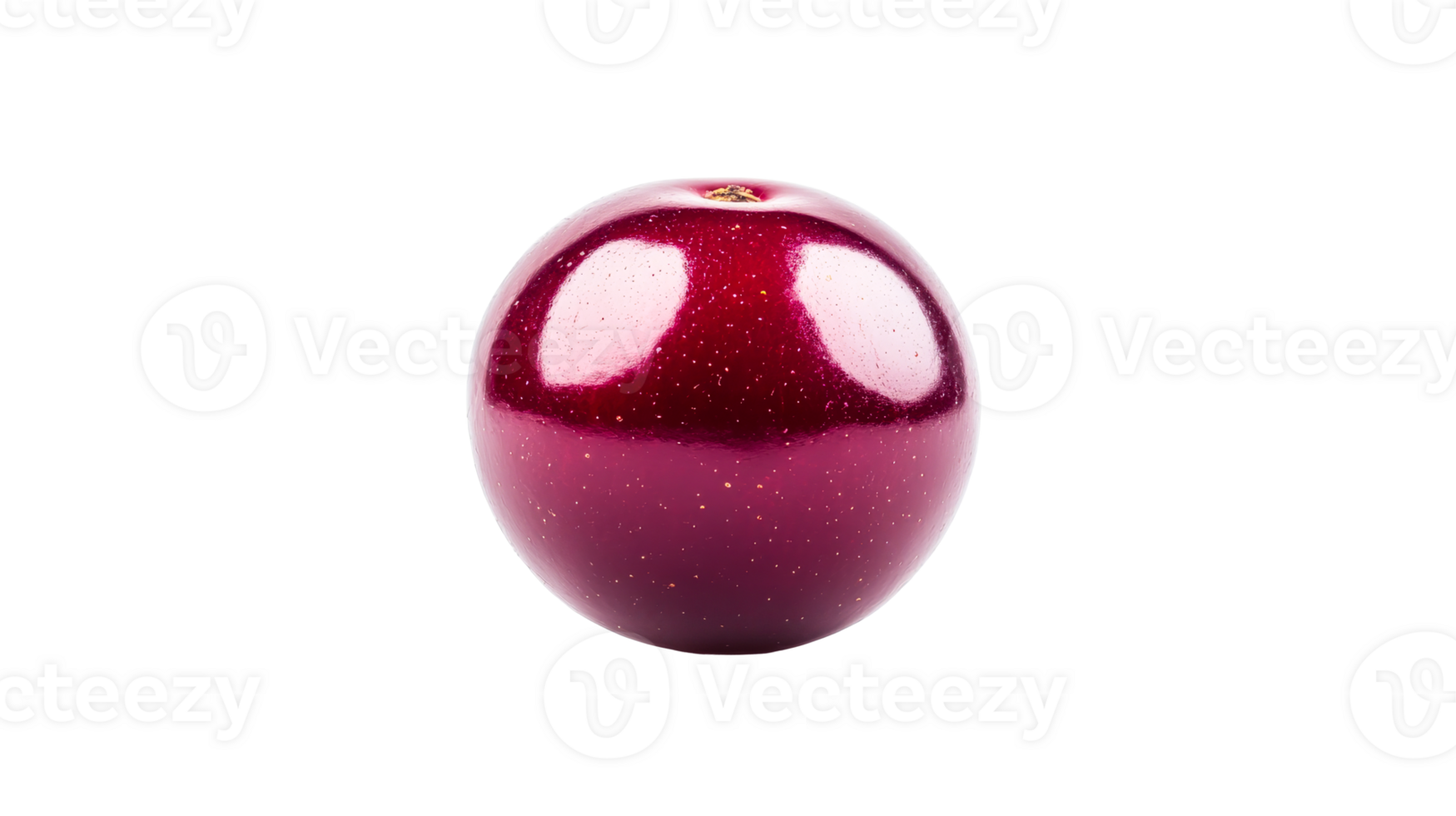 Round red apple on black background macro detail, cut out transparent png