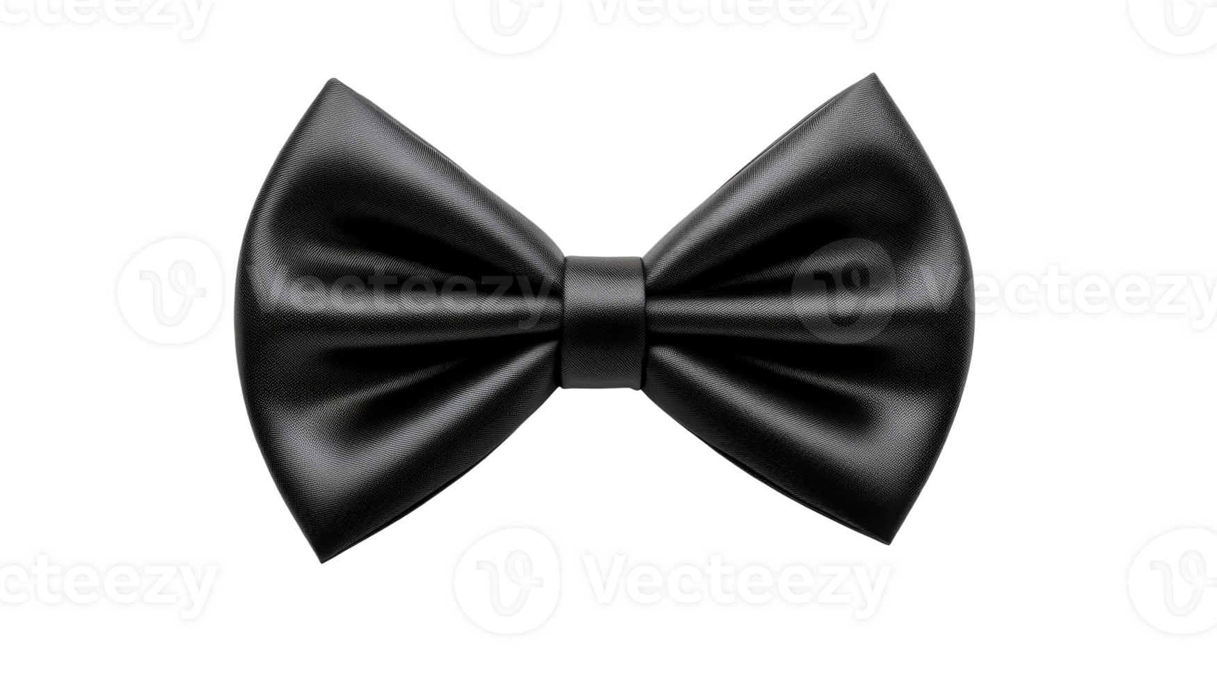 Elegant black bow tie on a transparent background, cut out transparent png