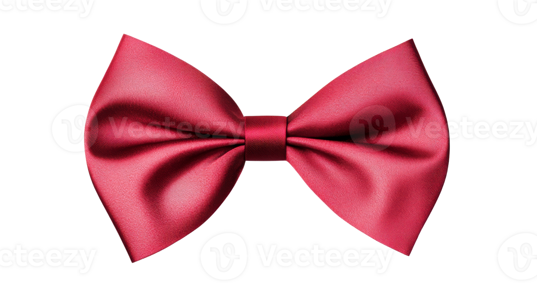 Red Bow Tie isolated on black background, silk satin, cut out transparent png