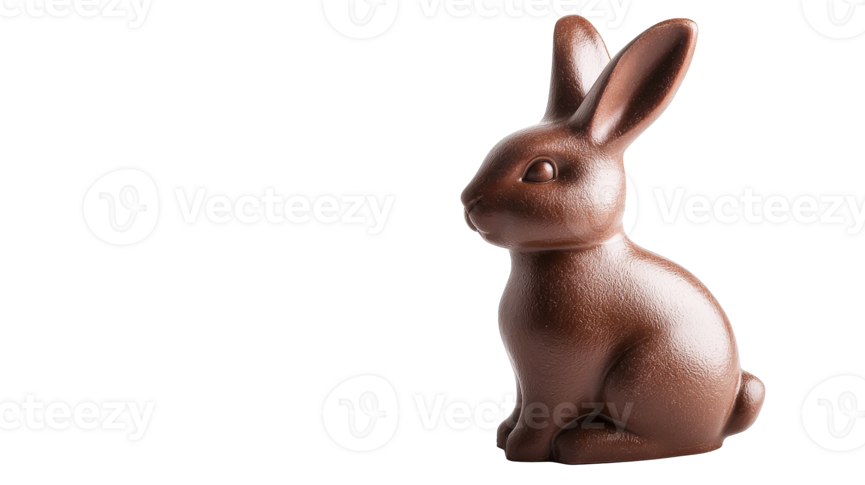 Easter Chocolate Bunny Figurine Isolated on Black, cut out transparent png