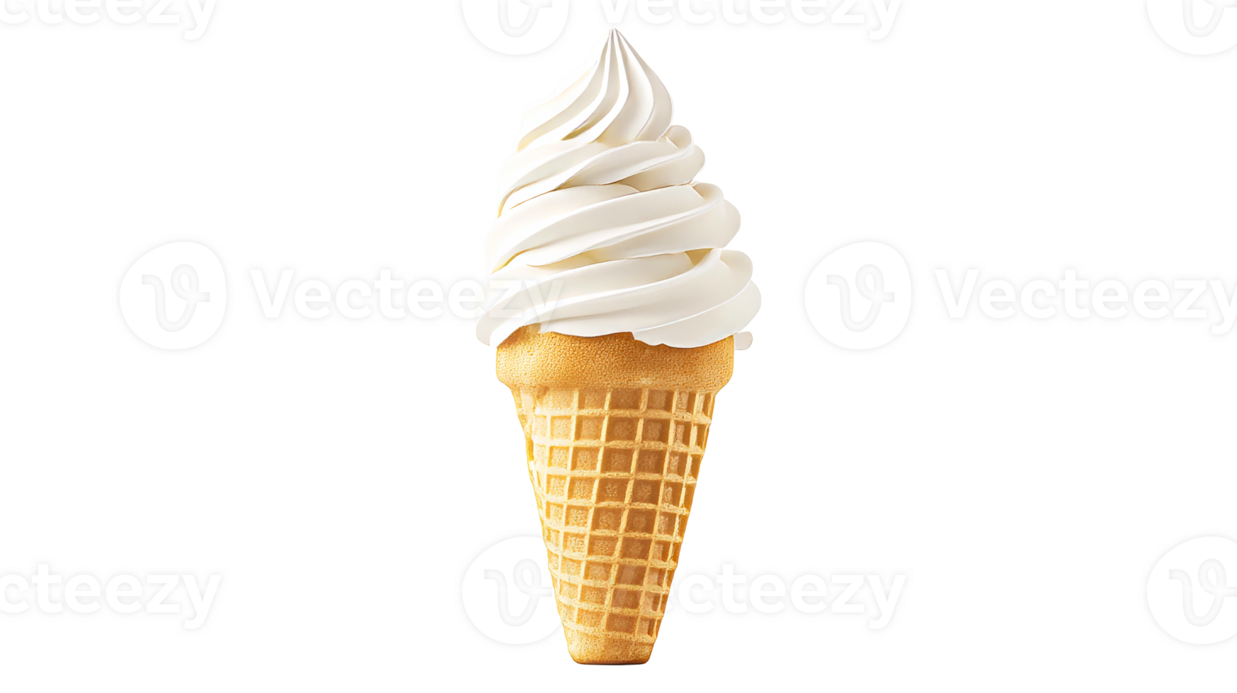 Delicious soft serve ice cream cone dessert treat, cut out transparent png