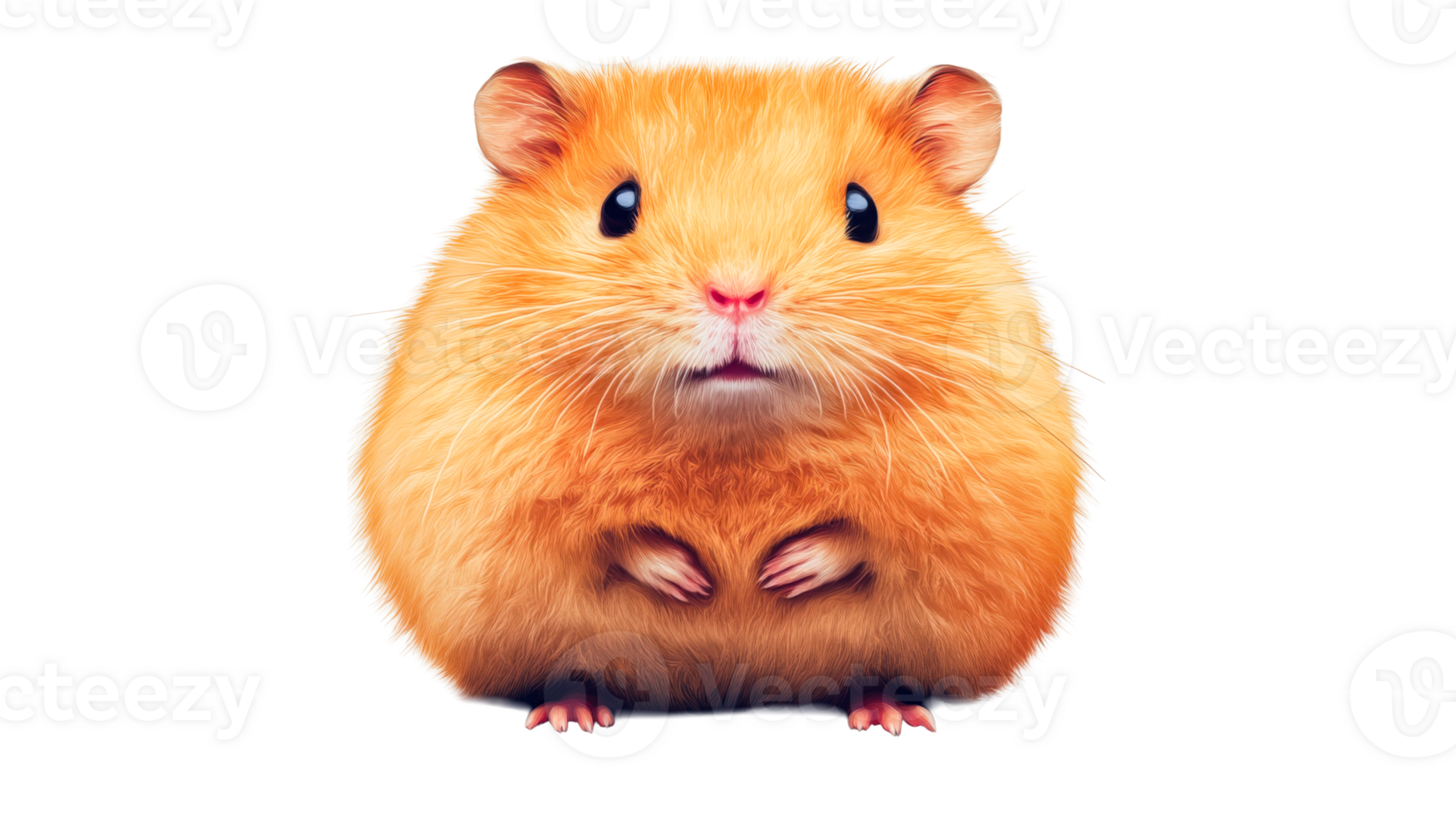 Cute Golden Hamster Portrait on Black Background, Cut Out Transparent png