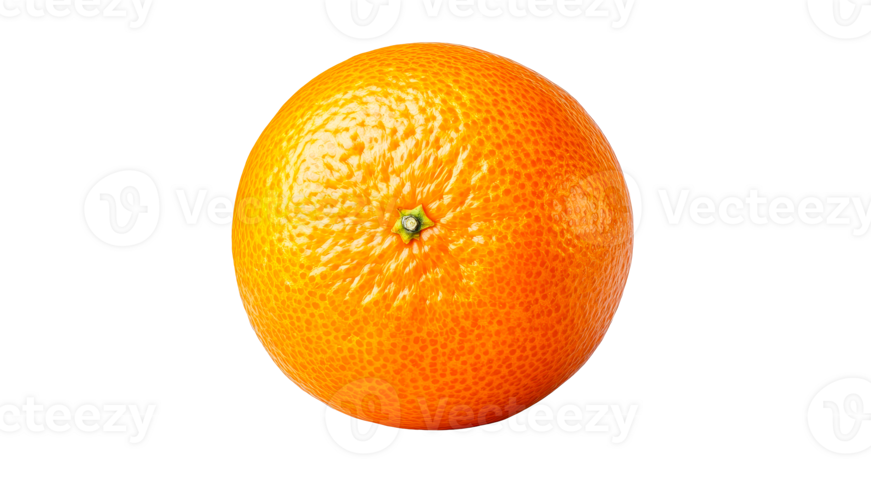 Fresh vibrant orange with textured peel detail, cut out transparent png