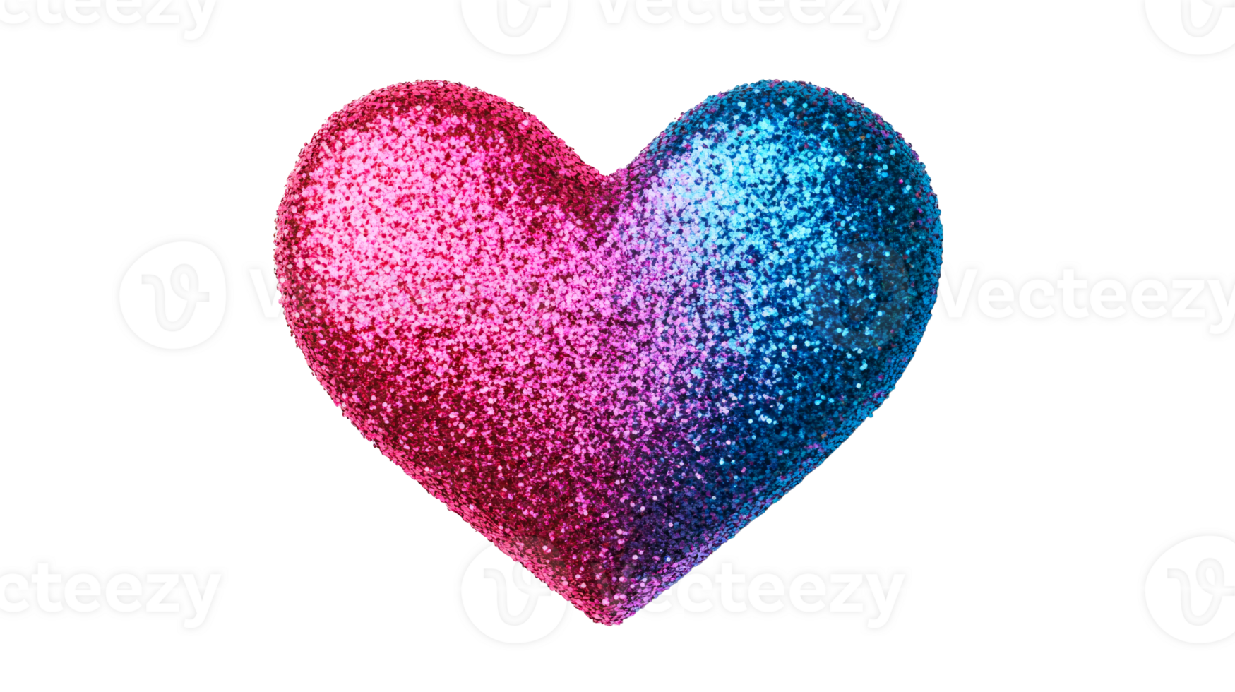 Pink and blue heart, glitter, valentines day, love, cut out transparent png