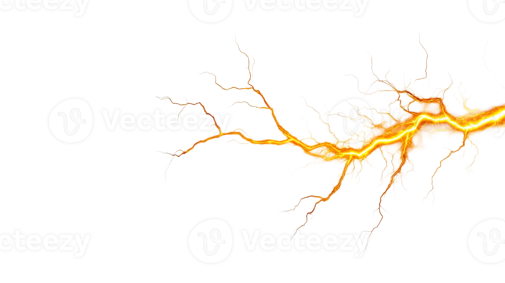 Dynamic electric discharge with branching patterns, cut out transparent png