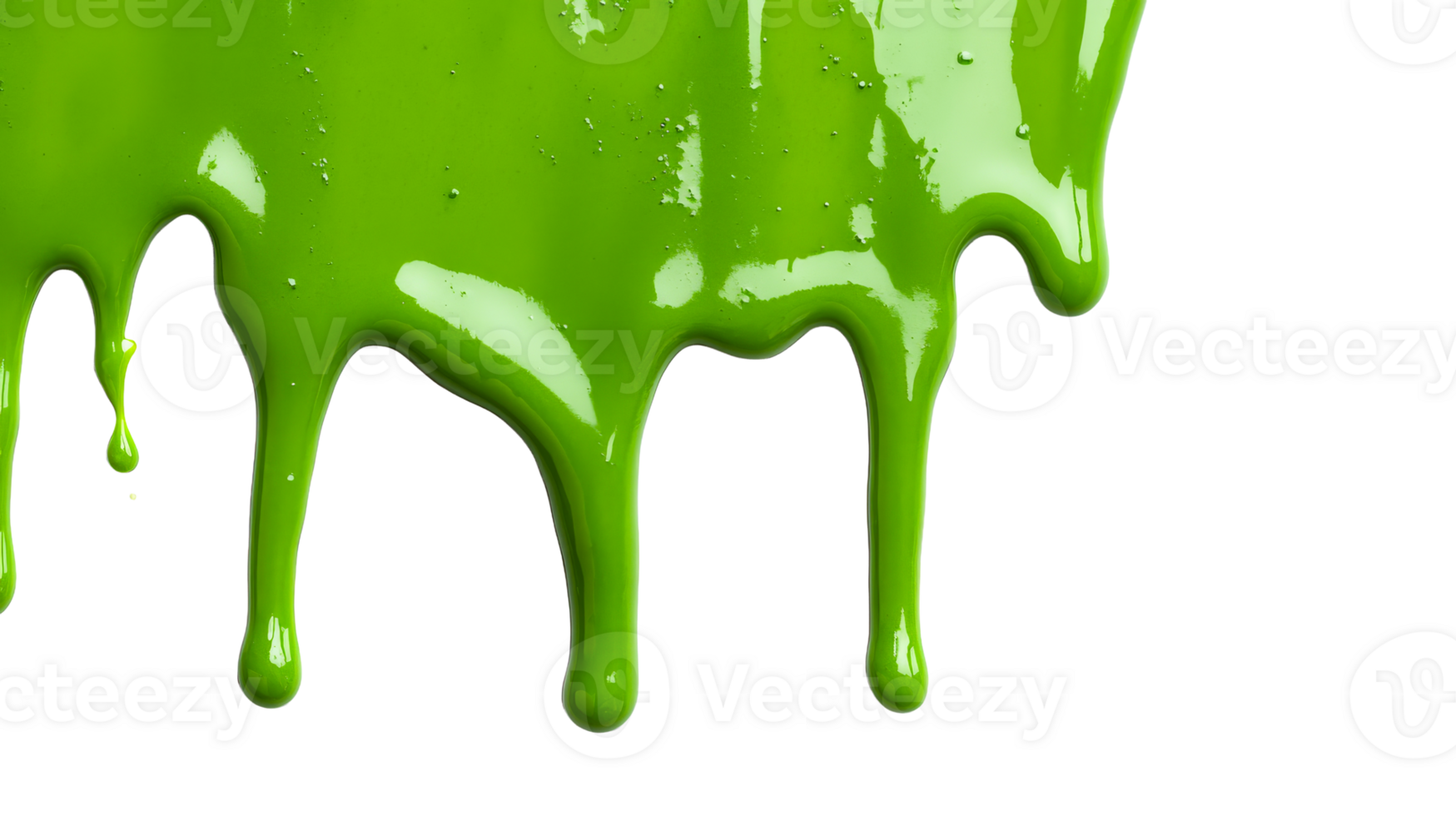 Shiny green liquid dripping down, colorful drips, vibrant, slime, cut out transparent png