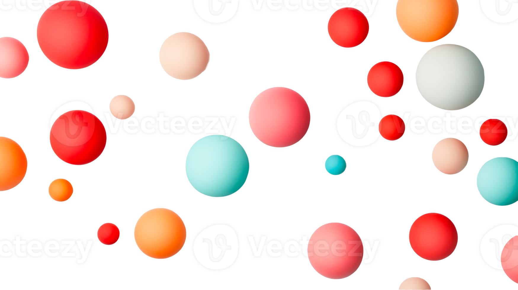 Colorful sphere composition on black, cut out transparent png