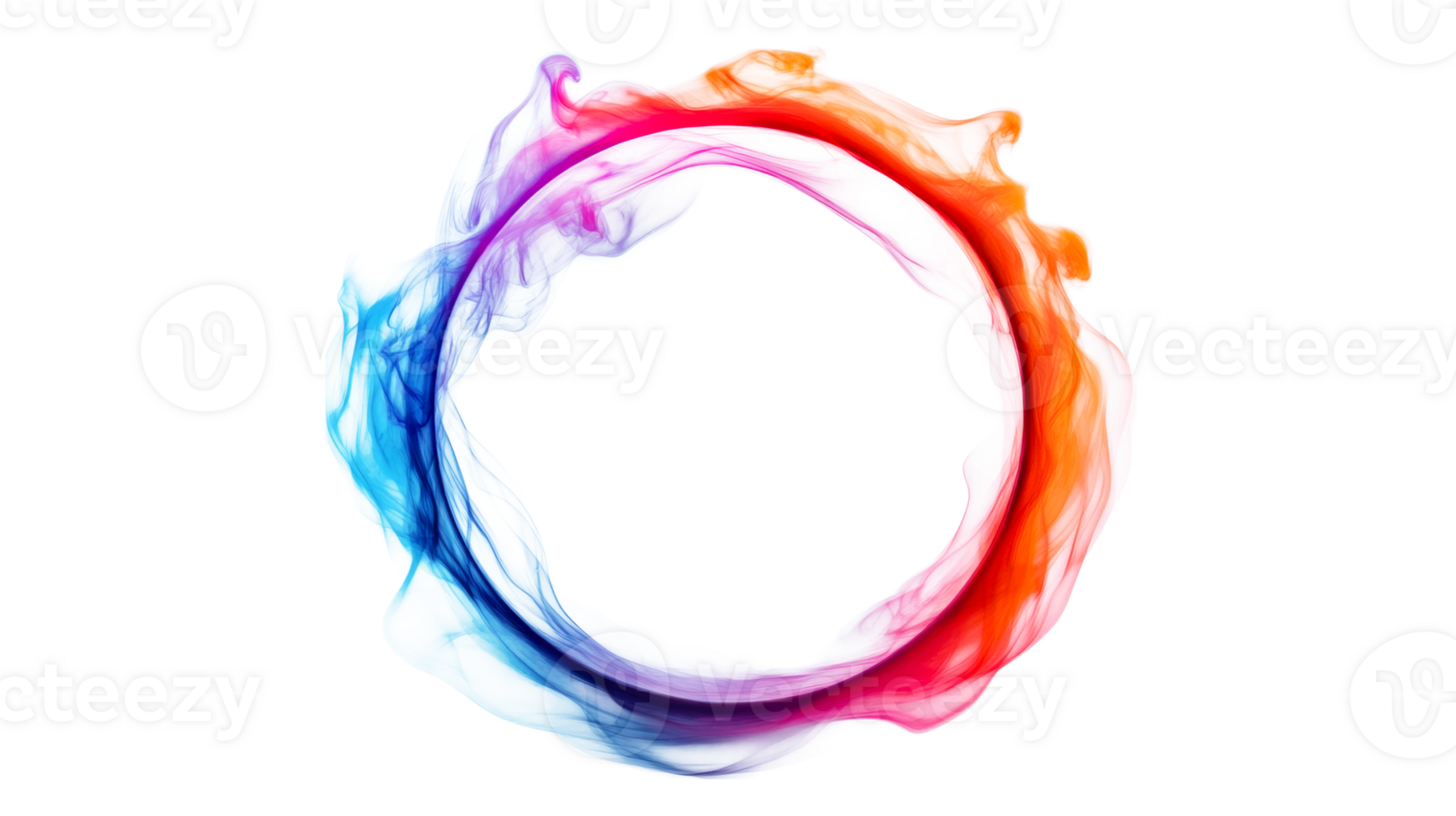 Color smoke ring vibrant and dynamic for design, cut out transparent png