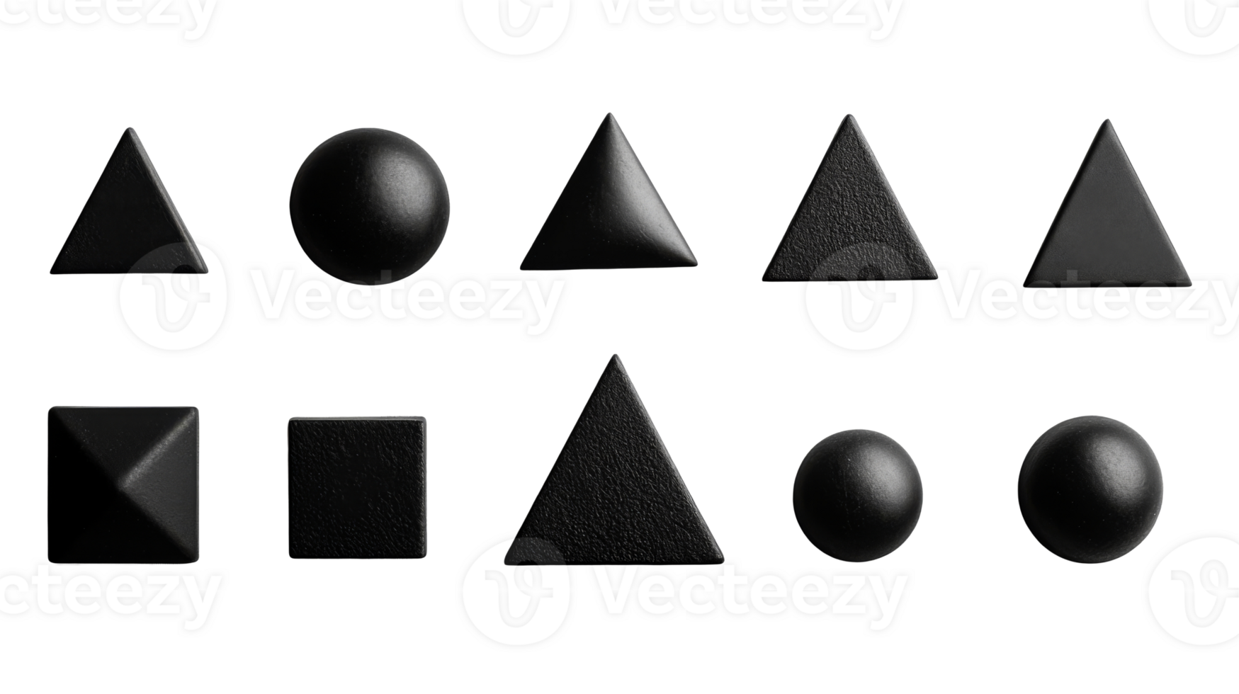 Black geometric shapes arranged on a transparent background png