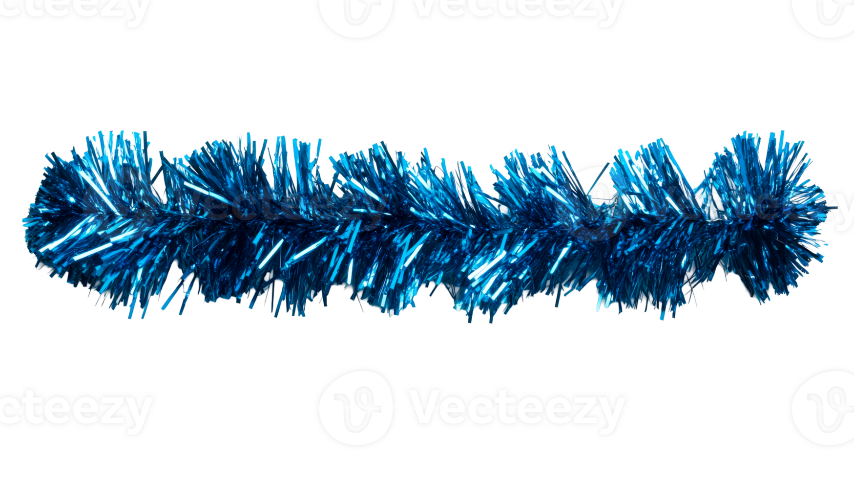 Metallic blue tinsel garland for festive decorations png