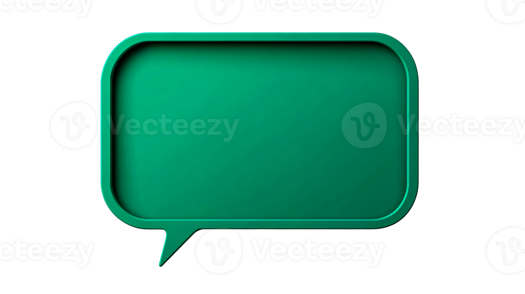 Green speech bubble on transparent background for expression png