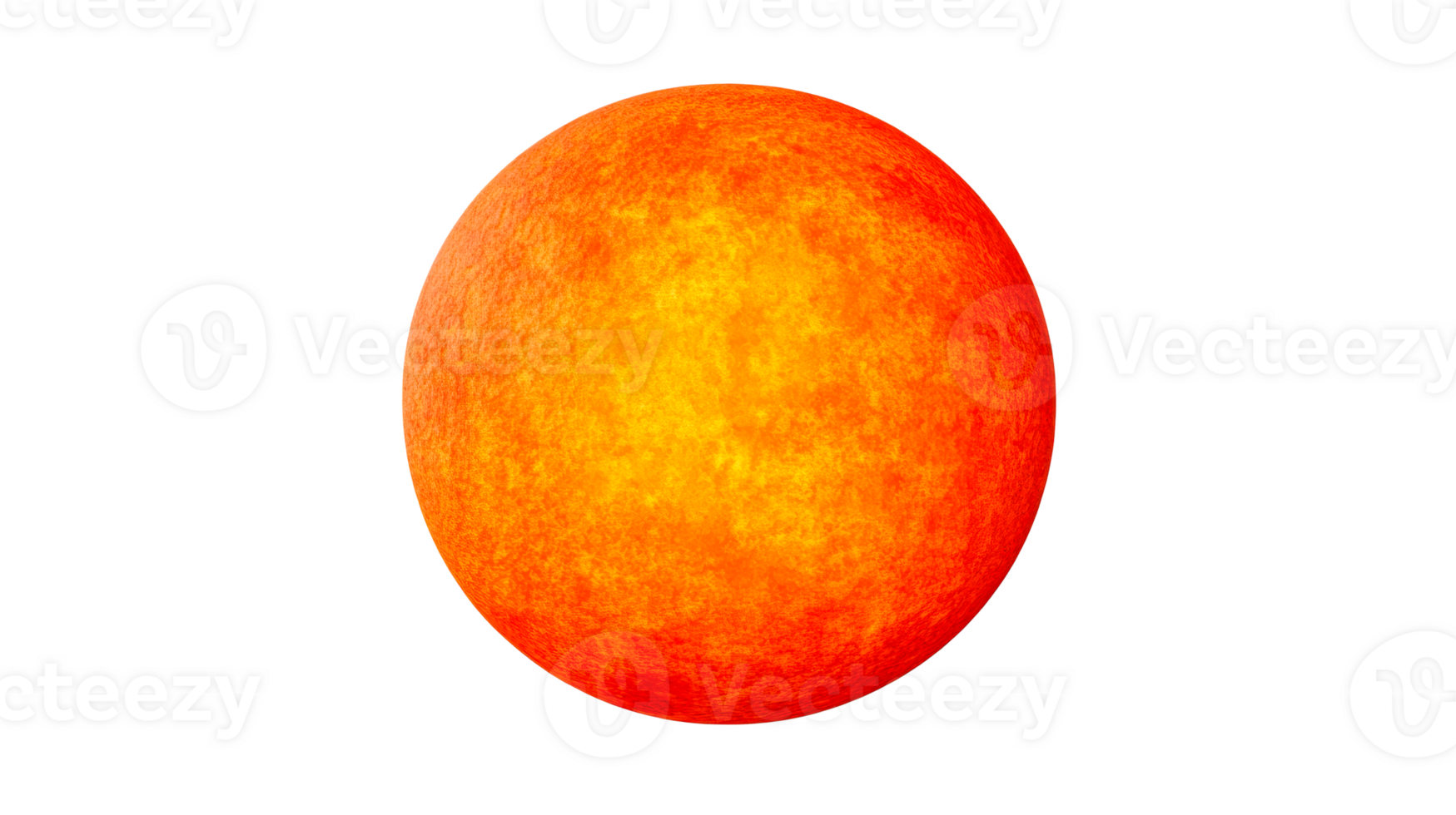 Bright orange sun illustration on a transparent background png