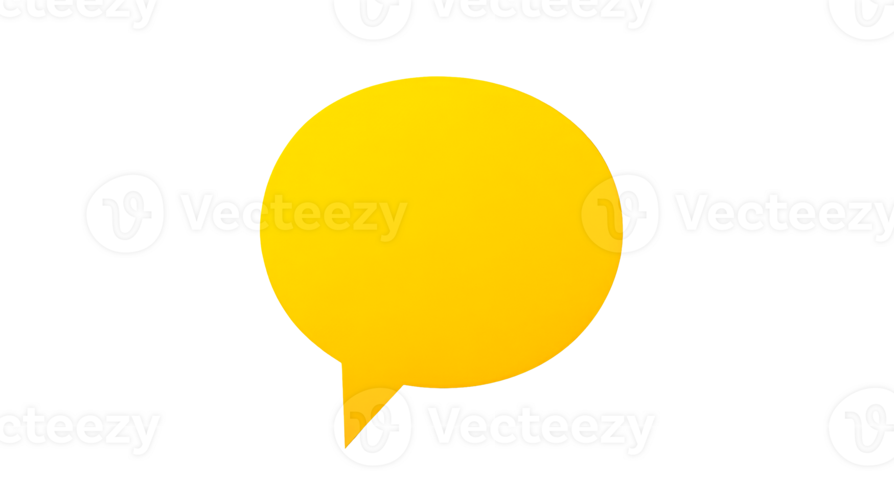 Yellow speech bubble with transparent background for communication png