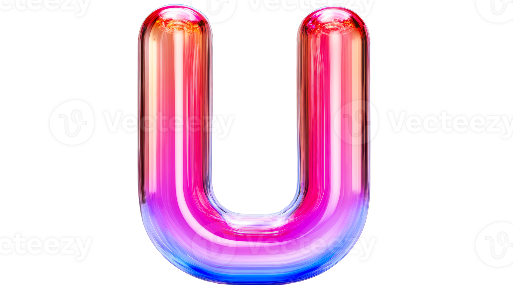 Colorful U shaped design with a vibrant gradient effect png
