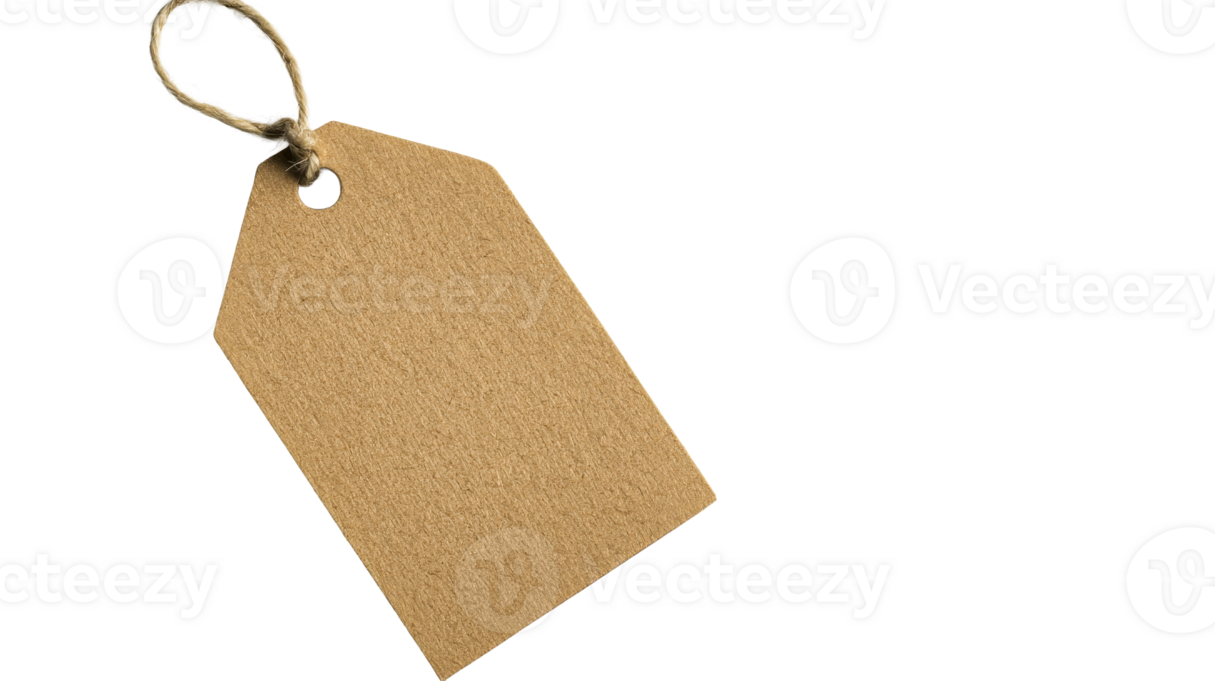 Blank brown tag with string for labeling various items png