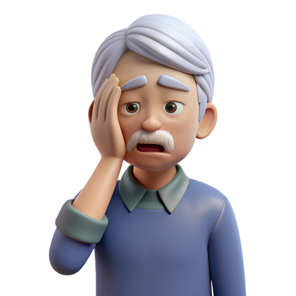 elegant classic Tired senior man rubbing his eyes exclusive png