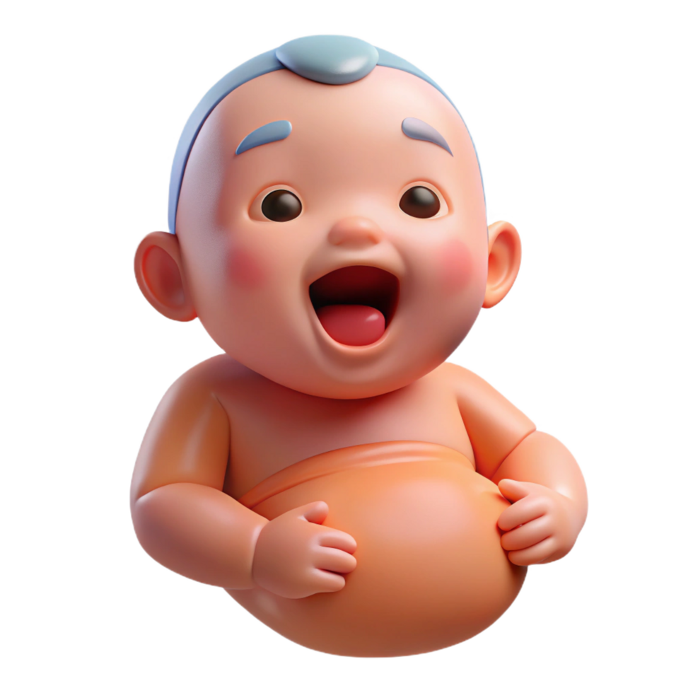 vibrant minimalist Hiccuping newborn baby high resolution png