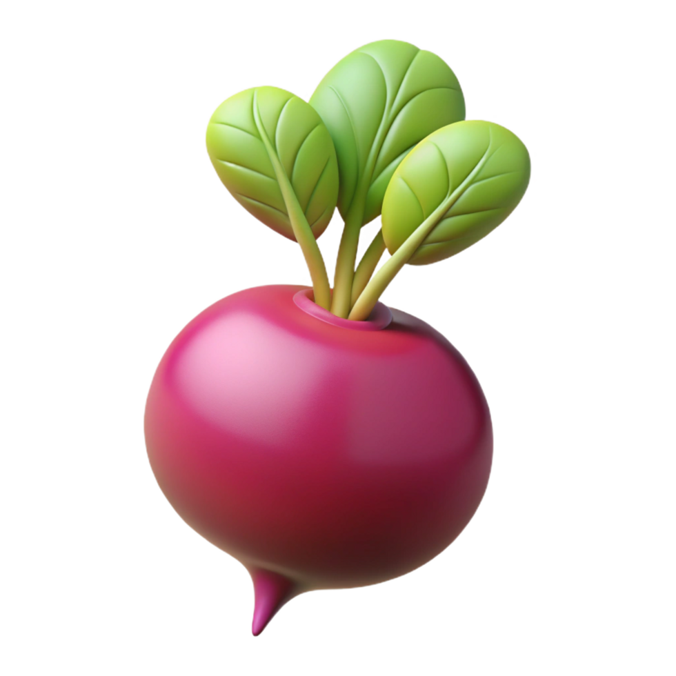 vibrant modern Radish with leaves 4K png