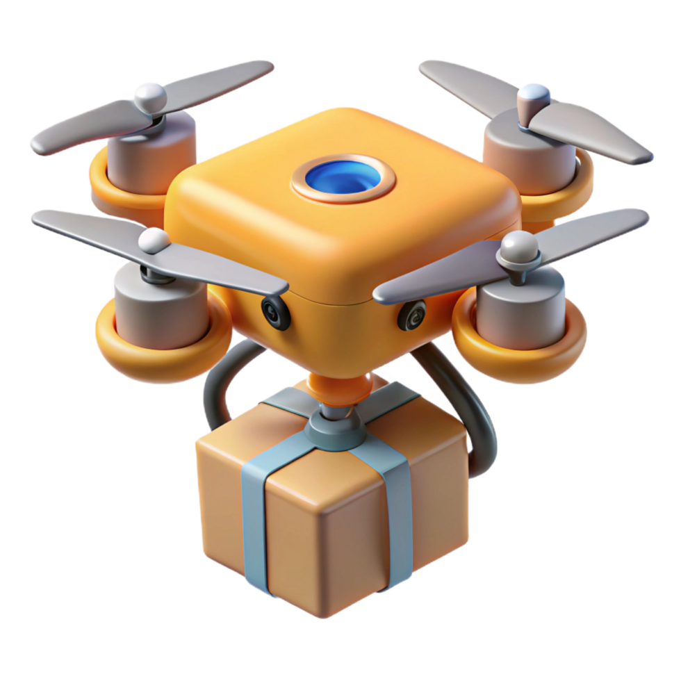 magnificent minimalist Delivery drone, package delivery premium png