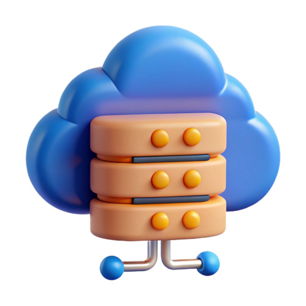 extraordinary creative Cloud computing server icon with data streams 4K png