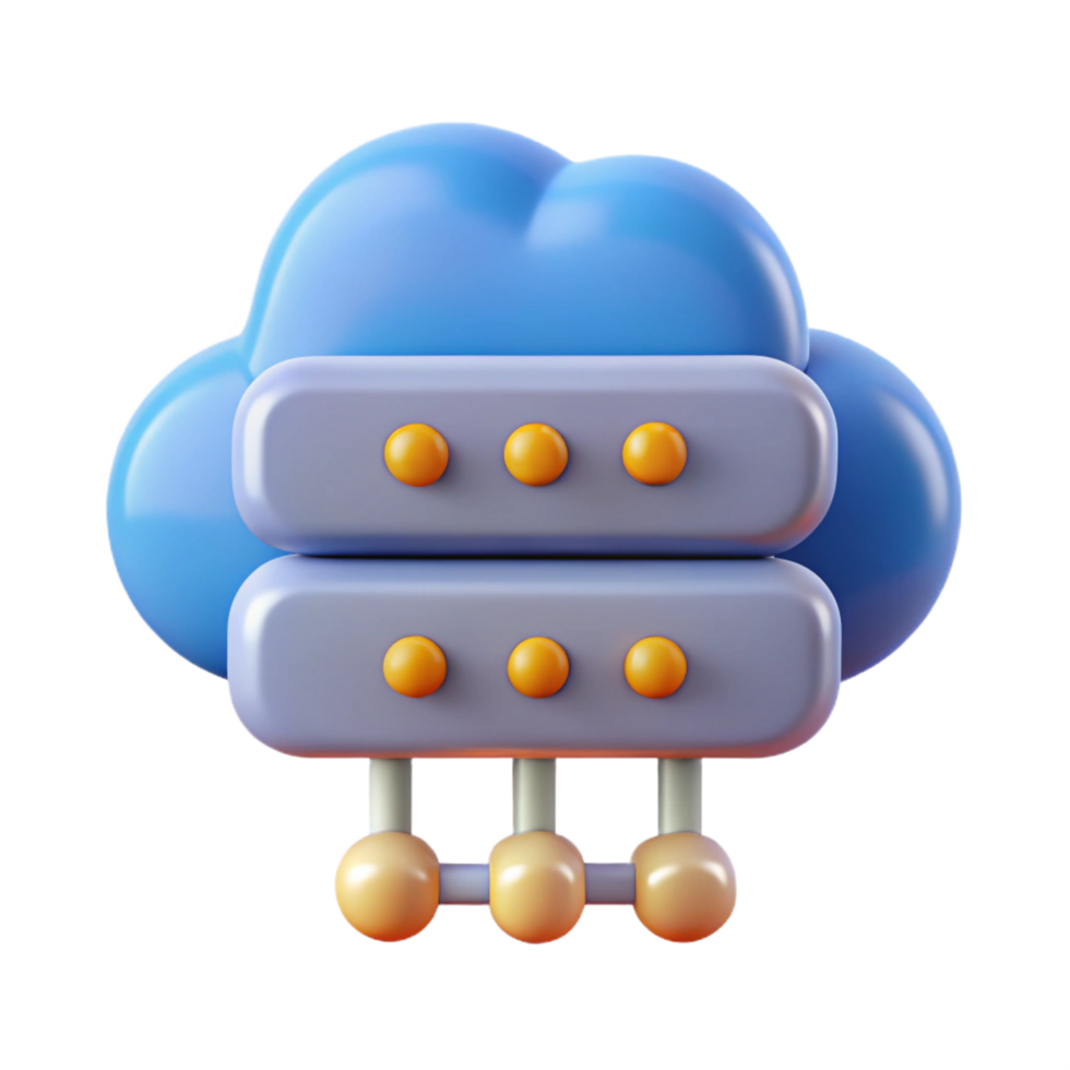 beautiful rustic Cloud computing server icon with data streams high quality png