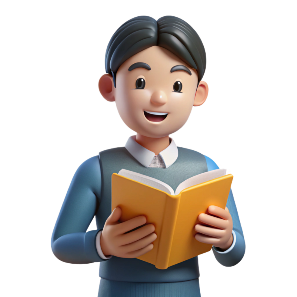beautiful contemporary Reading student, book, original png
