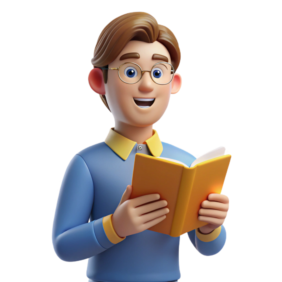 wonderful abstract Reading student, book, detailed png