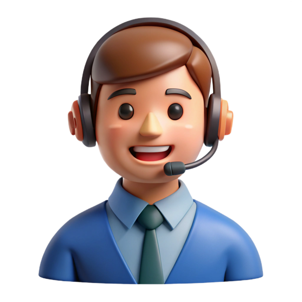dramatic contemporary Smiling customer service representative, headset, genuine png