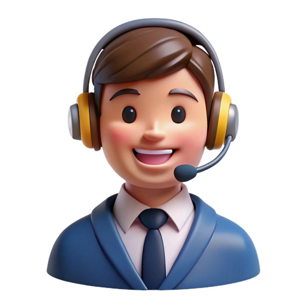 dramatic vintage Smiling customer service representative, headset, high quality png