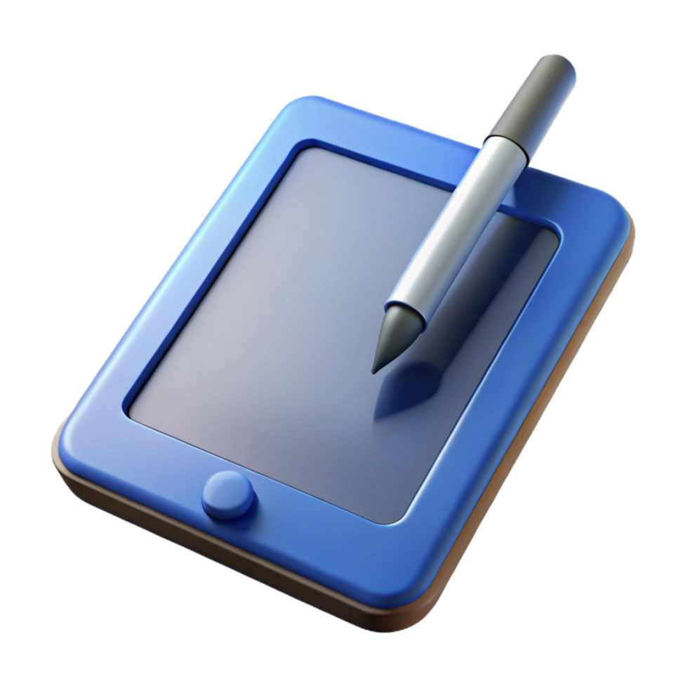 extraordinary minimalist Tablet computer with stylus pen genuine png