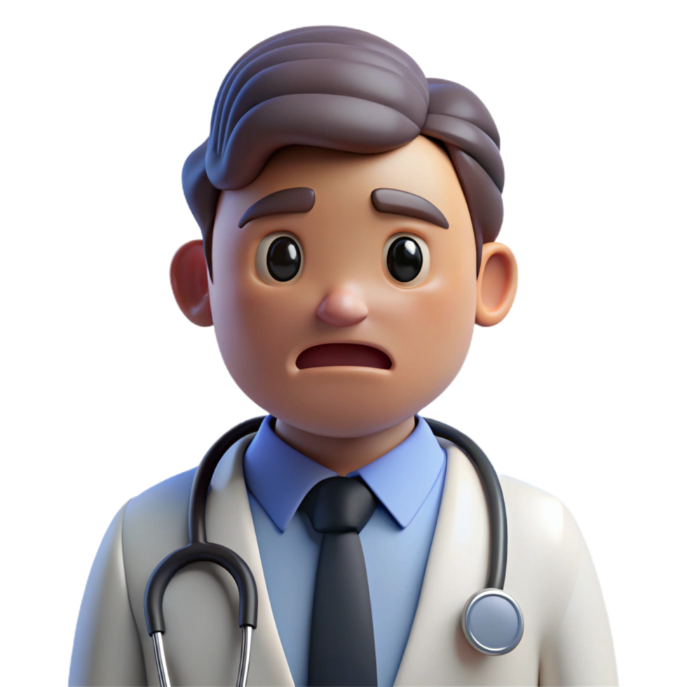 extraordinary artistic Tired doctor with a stethoscope, high resolution png