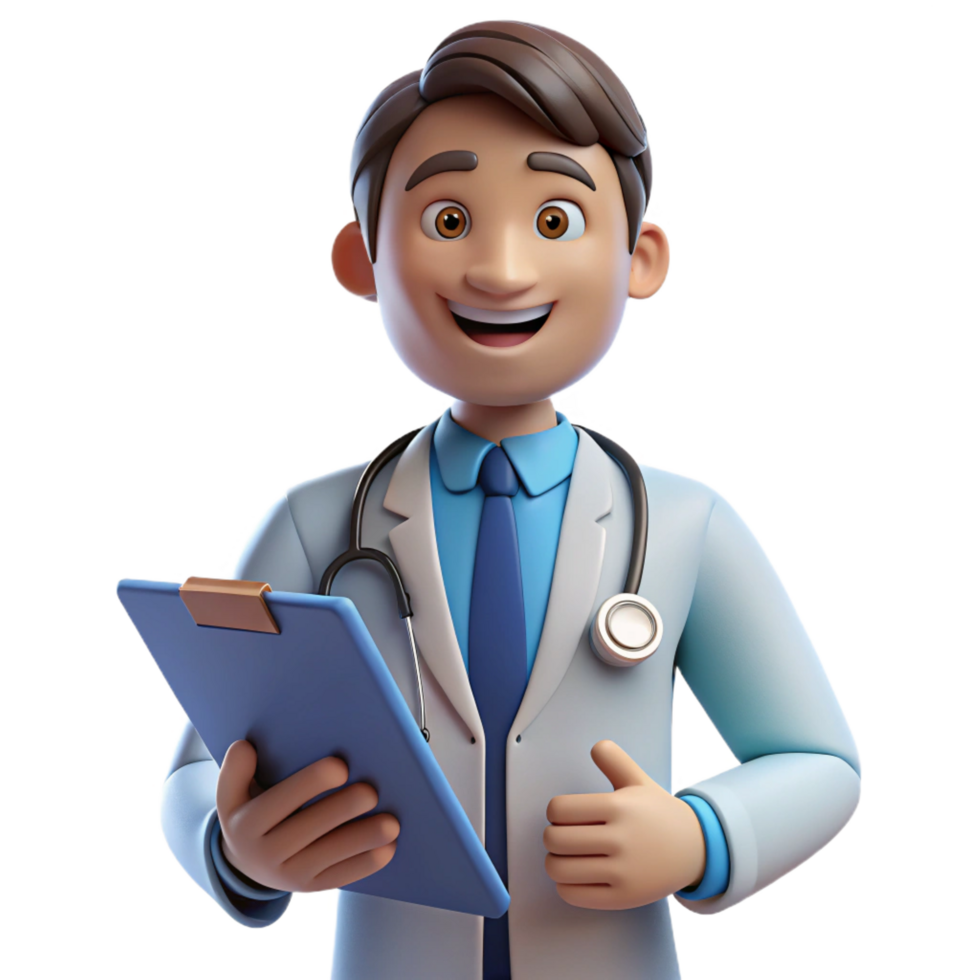 elegant rustic Happy doctor with a clipboard, premium png
