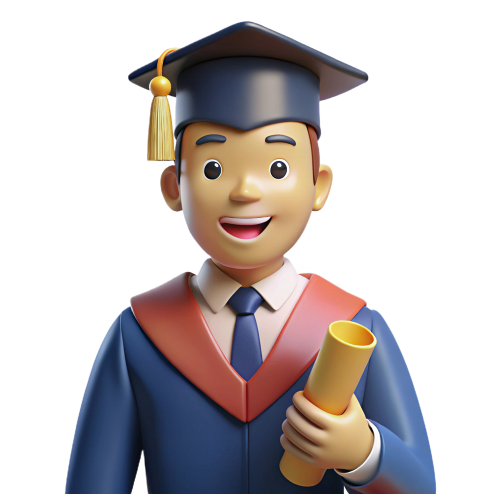 elegant vintage Proud graduate student holding a diploma, genuine png