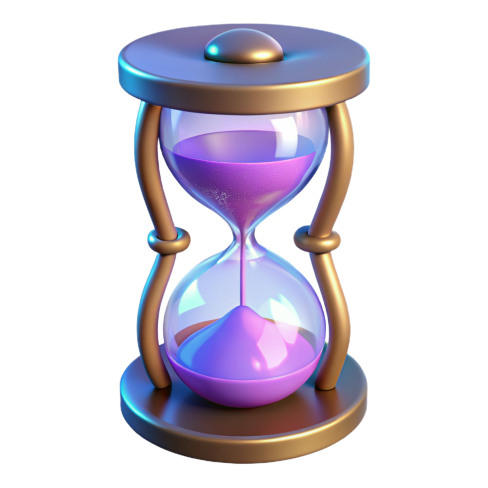 serene rustic Magic hourglass, swirling sand, glowing glass original png