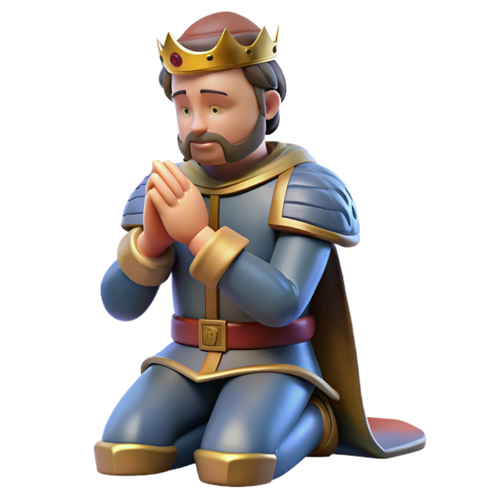 elegant traditional A noble knight, kneeling in prayer authentic png