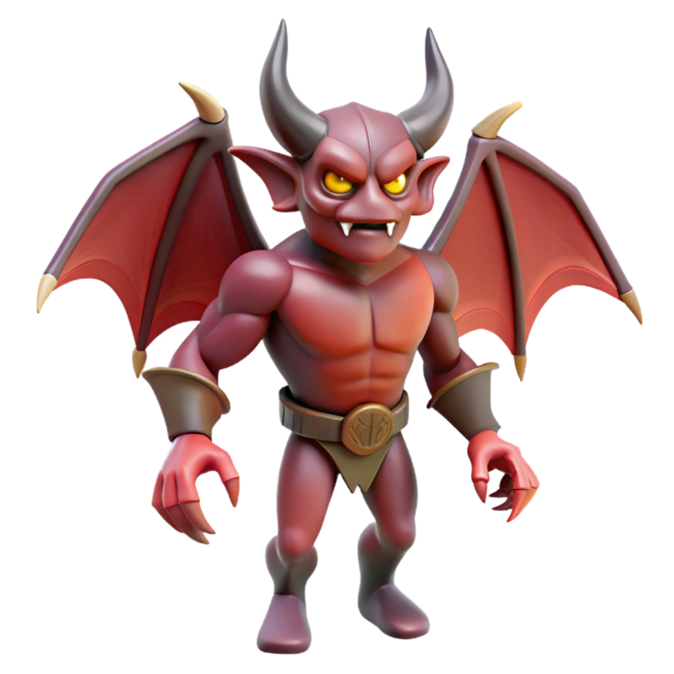 wonderful artistic A powerful demon, with horns and wings genuine png