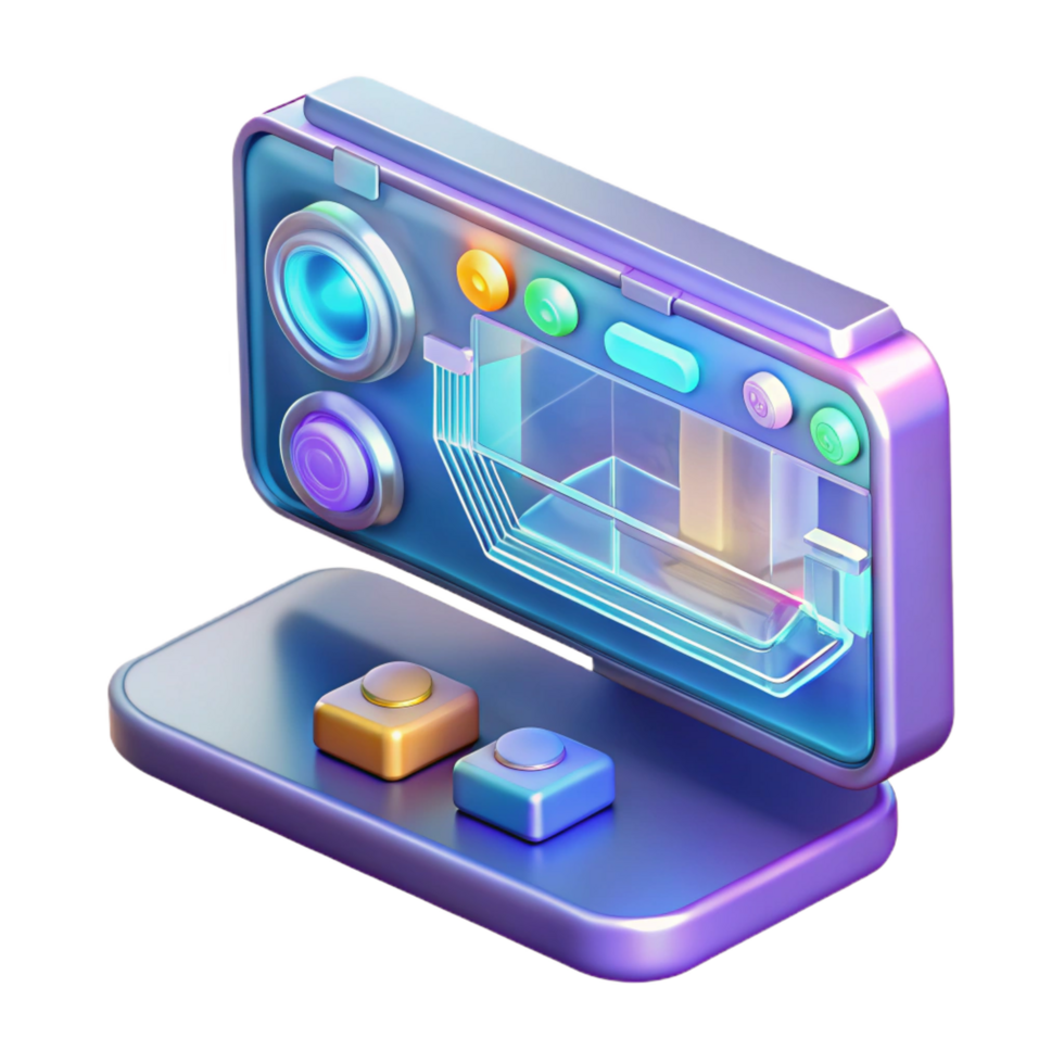 vibrant classic Advanced holographic computer interface panel, authentic png