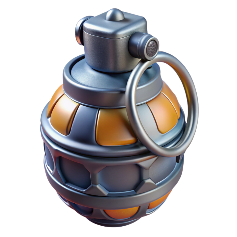 serene abstract Detailed model of a plasma grenade, detailed png