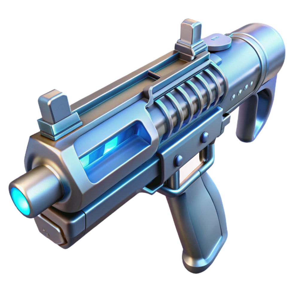 impressive traditional High-resolution render of a futuristic weapon, high quality png
