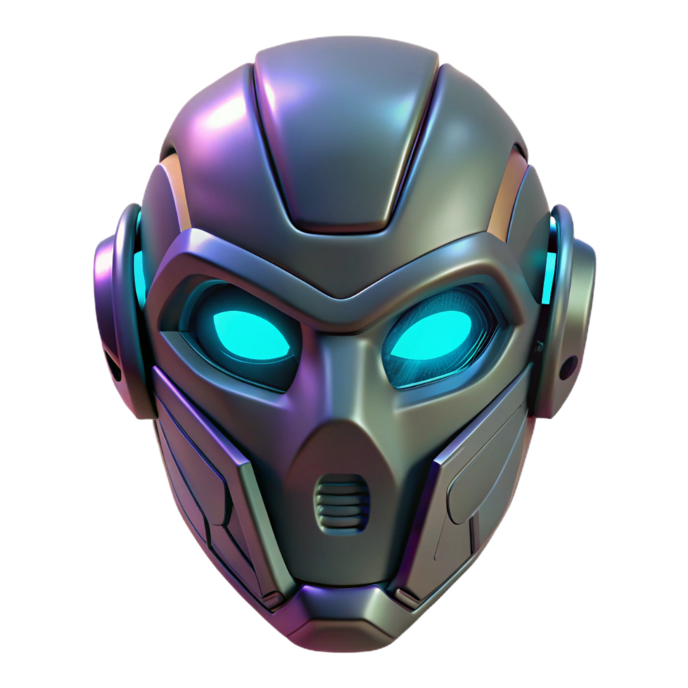 elegant artistic Cyberpunk mask with glowing LED lights, high resolution png