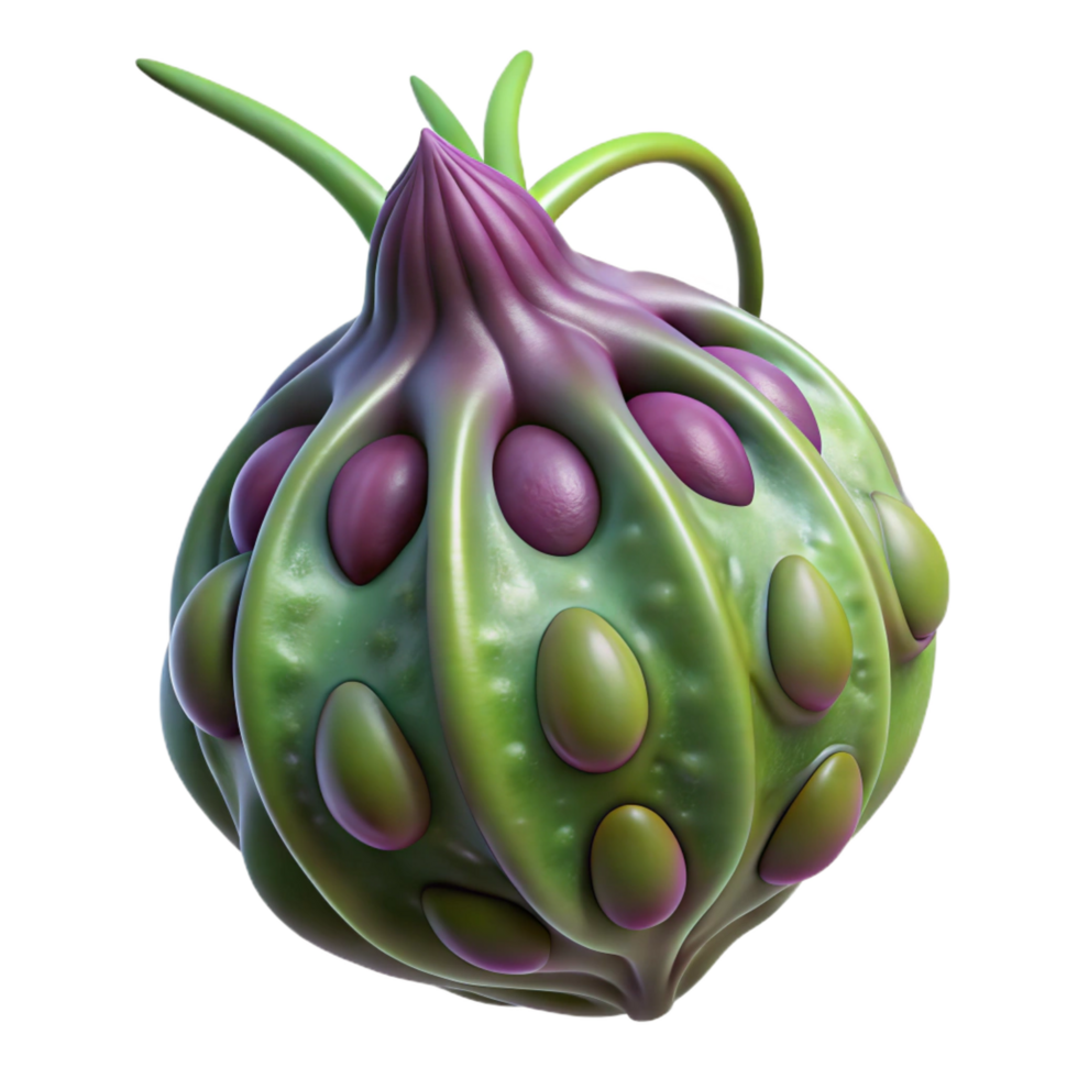 stunning rustic Alien seed pod with pulsating veins, detailed png