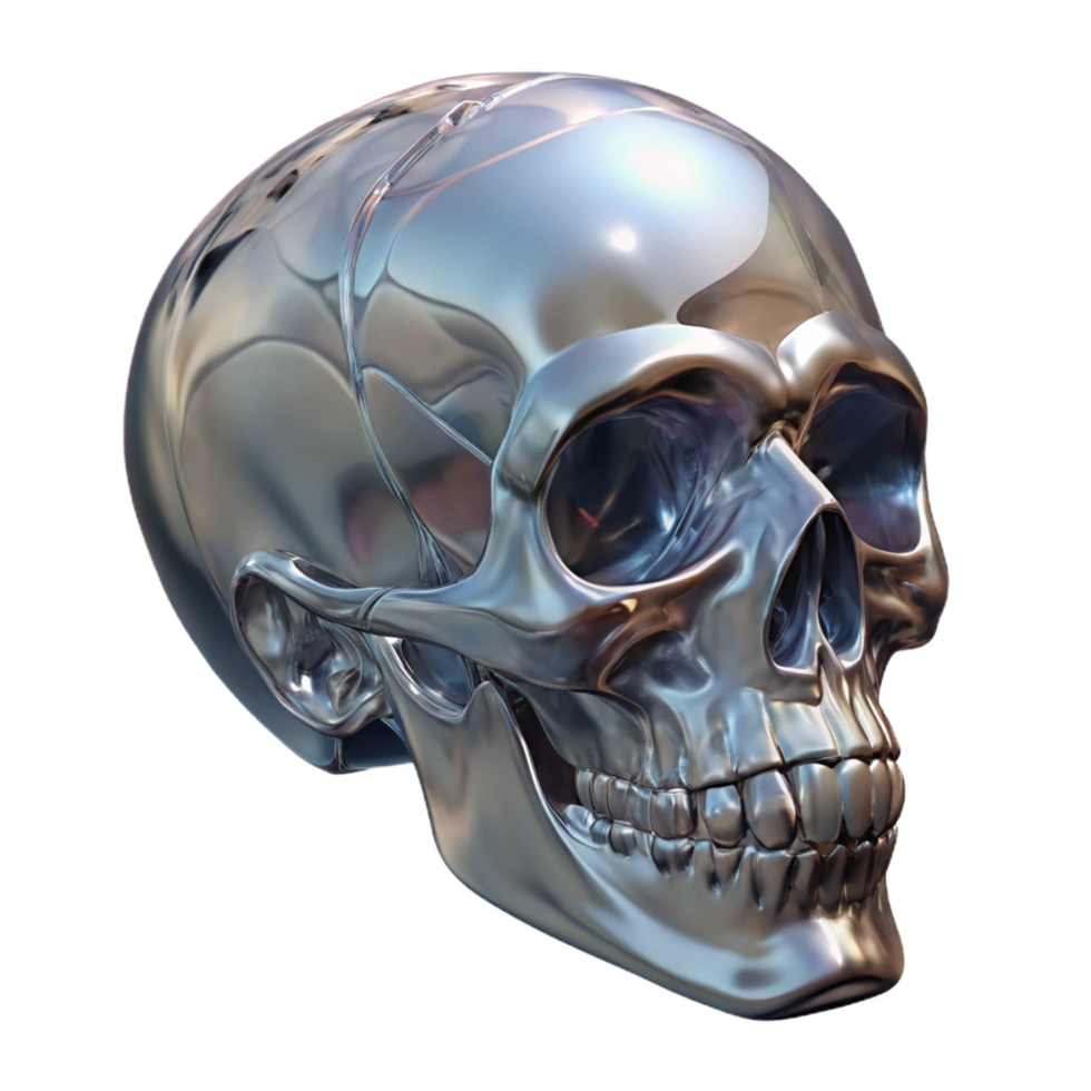 impressive classic A human skull made of crystal, high resolution png