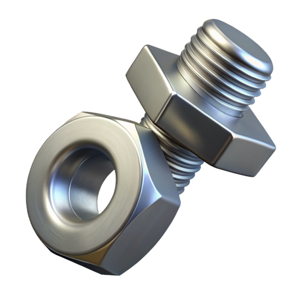 dramatic creative A metal nut and bolt, genuine png