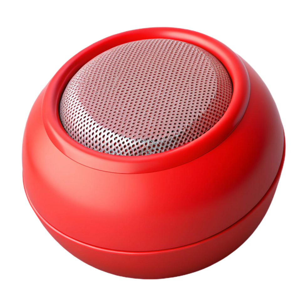 magnificent creative A portable Bluetooth speaker, small and round, red high quality png