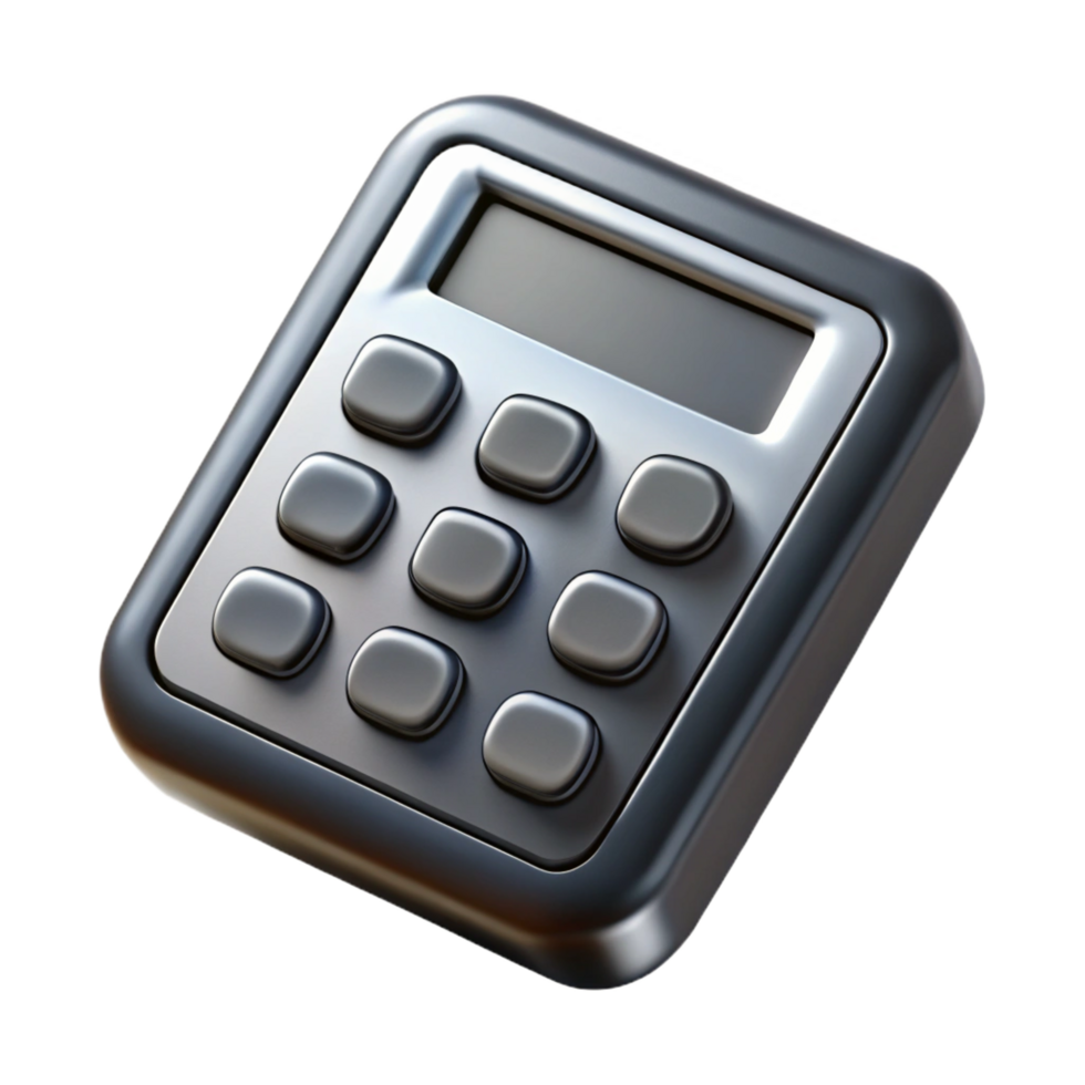 beautiful creative A calculator, scientific, black and silver genuine png
