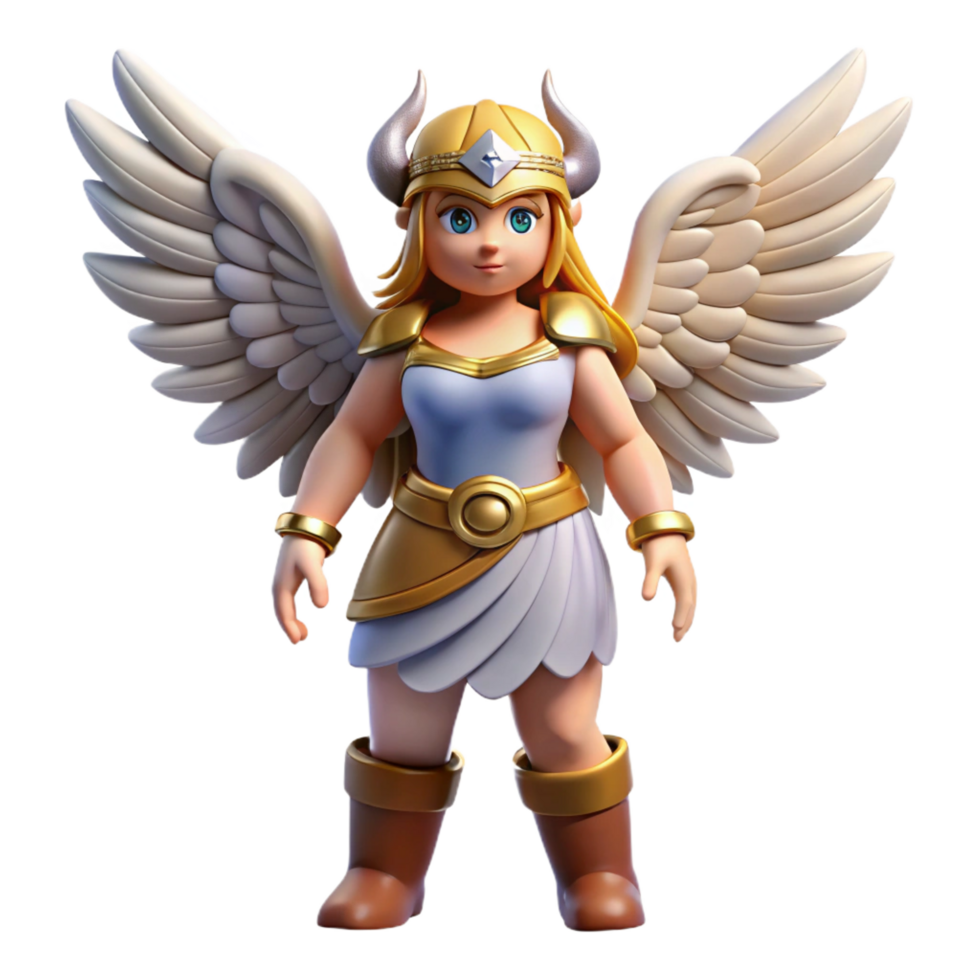 extraordinary minimalist Valkyrie, Norse warrior maiden, winged, high quality png