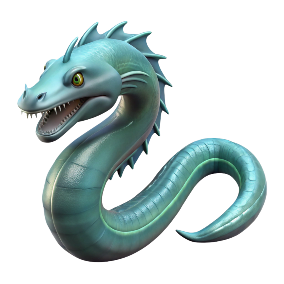 serene creative Leviathan, sea serpent, 4K png