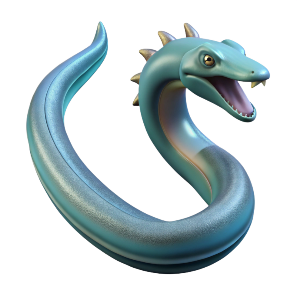 dramatic artistic Leviathan, sea serpent, genuine png