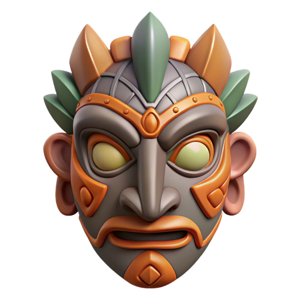 extraordinary minimalist A stylized tribal mask, with intricate patterns 4K png
